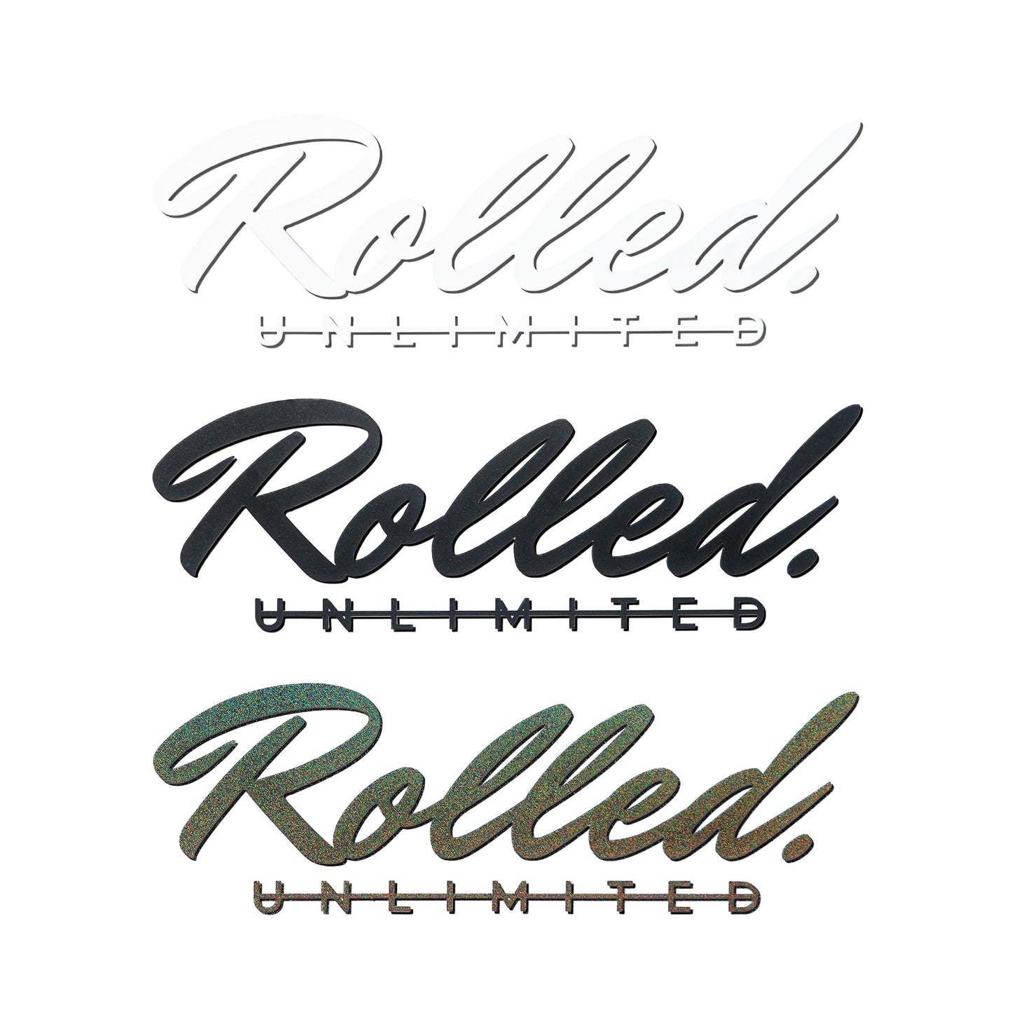handwritten ROLLED. UNLIMITED | STICKER